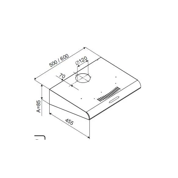 OPERIS TANTE 50 inox szabadonálló páraelszívó