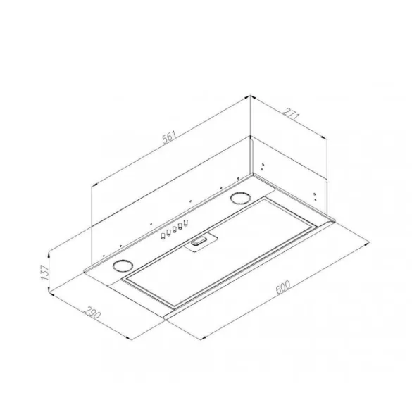 OPERIS PLUTO inox beépíthető páraelszívó