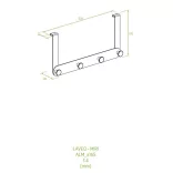 LAVEO MIRI négyes akasztó zuhanykabinhoz ütközővel és szivaccsal (170x325x39 mm), króm