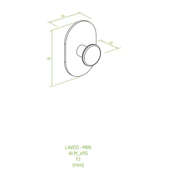 LAVEO MIRI akasztó (60x40x20 mm), rose gold, rögzítő csavarral és ragasztóval