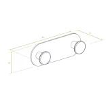 LAVEO MIRI dupla akasztó (40x107x20 mm) rose gold, rögzítő csavarral és ragasztóval