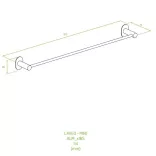 LAVEO MIRI törülköző tartó (60x610x72 mm) rögzítővel és ragasztóval, rose gold