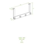 LAVEO MIRI törülköző tartó (60x610x72 mm) rögzítővel és ragasztóval, arany