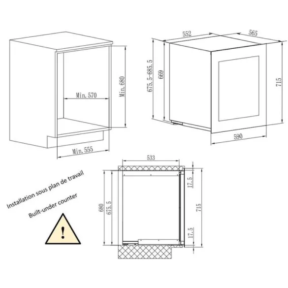 Avintage Borhűtő AVI72PLATINUM pult alá építhető, 29 palack
