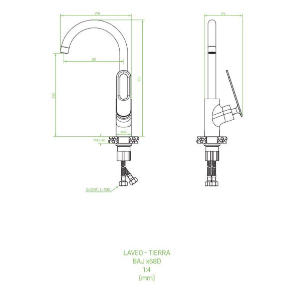 Laveo TIERRA álló csaptelep, rózsaarany