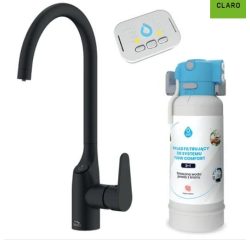 Laveo CLARO álló fekete csatpelep, AMII víztisztítóval