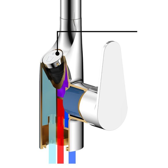 Laveo CLARO álló csaptelep víztisztító csatlakozással, króm K.