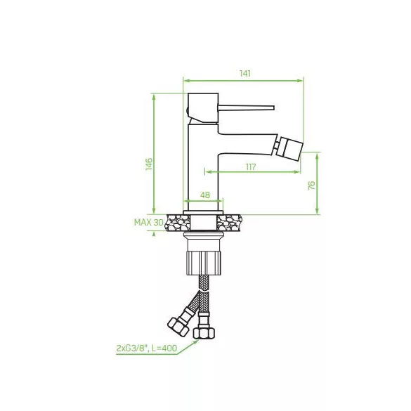 LAVEO POLA bidécsap leeresztővel, króm