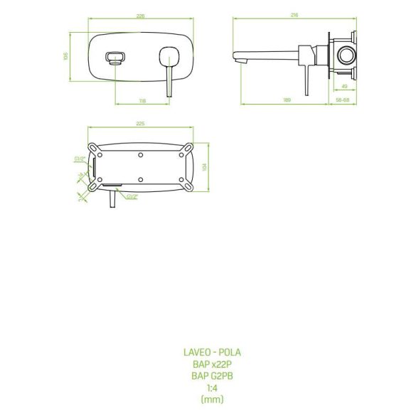 LAVEO POLA rejtett fali mosdócsap, rose gold