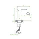 LAVEO POLA bidécsap leeresztővel, rose gold