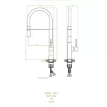 Laveo POLA álló csaptelep rugalmas kiömlővel, matt fekete