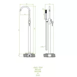 LAVEO POLA szabadonálló kádcsap, arany