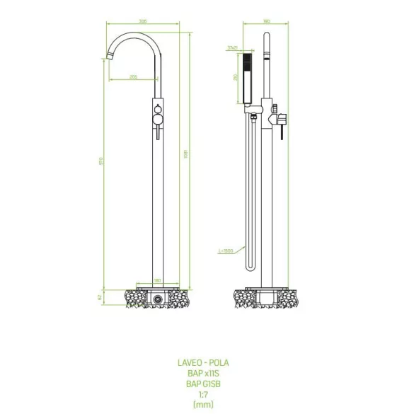 LAVEO POLA szabadonálló kádcsap, arany