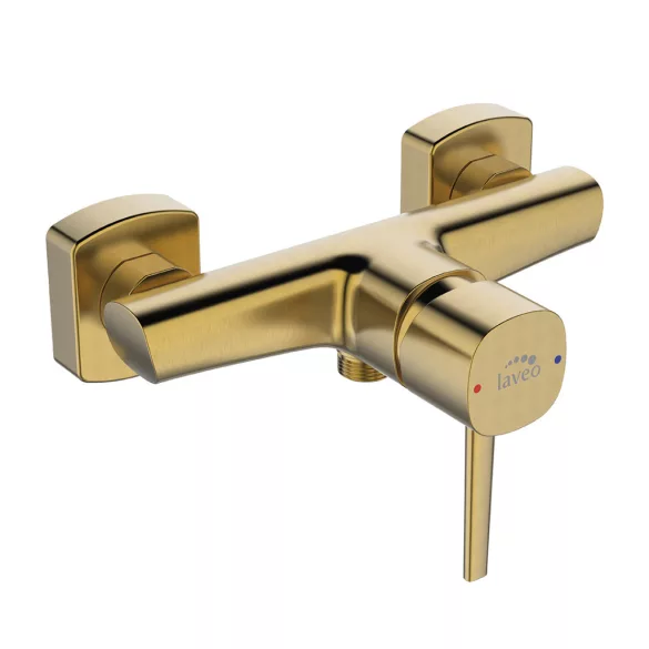 LAVEO POLA falra szerelhető zuhanycsap zuhanyszett nélkül, szálcsiszolt arany