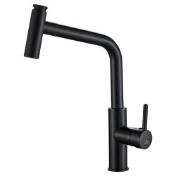 Laveo TORO Kihúzható zuhanyváltós csaptelep, fekete