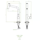 Laveo TORO Kihúzható zuhanyváltós csaptelep, fekete