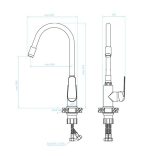 LAVEO ELZA álló csaptelep rugalmas tömlővel, bézs / króm K.