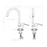 LAVEO ELZA F álló csaptelep rugalmas tömlővel, szürke/króm