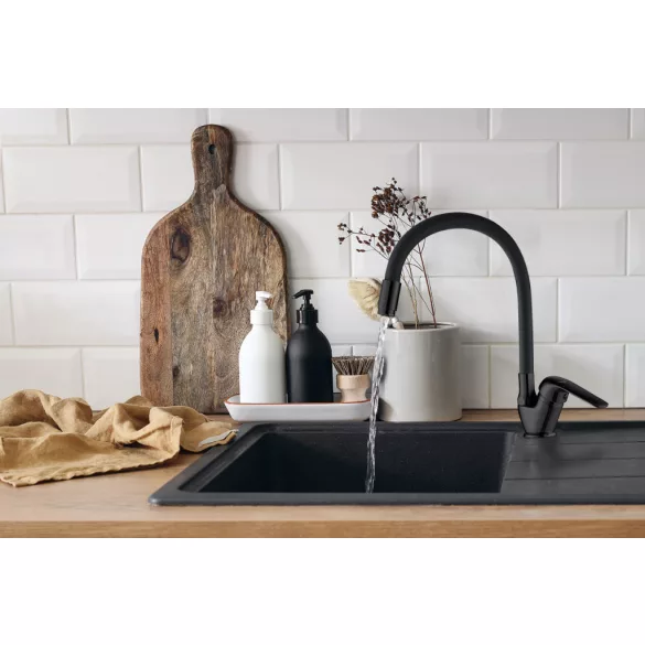 LAVEO ELZA F álló csaptelep rugalmas tömlővel, matt fekete