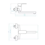 LAVEO PANA falra szerelhető mosdócsap, króm