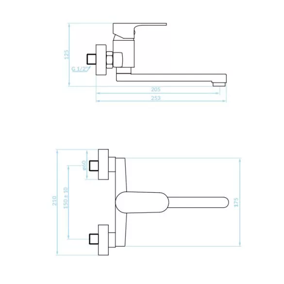 LAVEO PANA falra szerelhető mosdócsap, króm