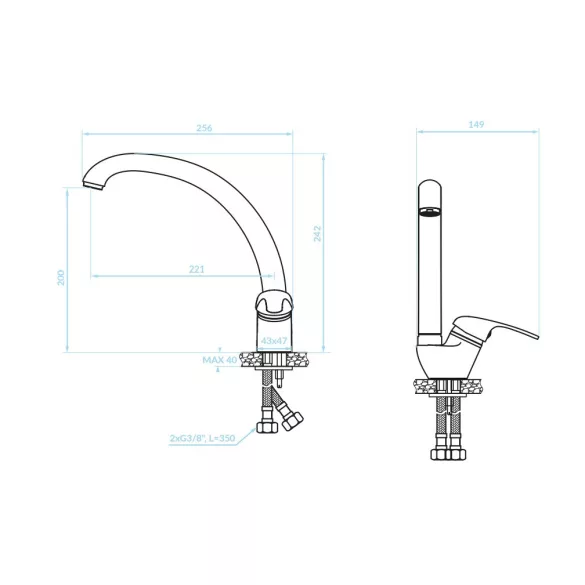 LAVEO INGA álló csaptelep, bézs K.