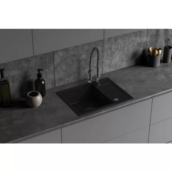 LAVEO SERPEN rugós zuhanyváltós matt fekete csaptelep