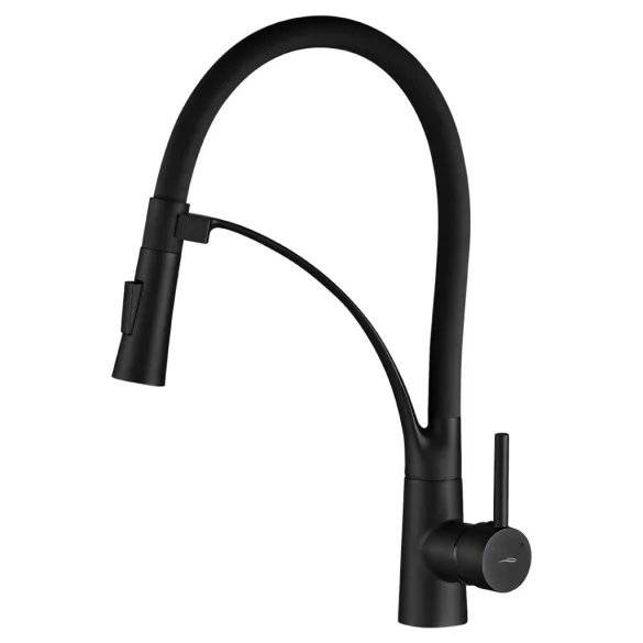 LAVEO OLOR rugalmas tömlős zuhanyváltós matt fekete csaptelep