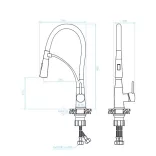 LAVEO OLOR rugalmas tömlős zuhanyváltós matt fekete csaptelep