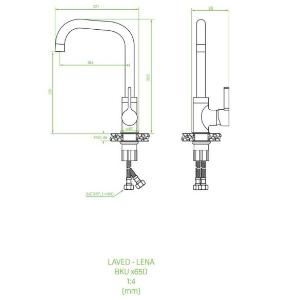 Laveo LENA álló csaptelep, fehér