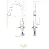 Laveo DARU Kihúzható zuhanyváltós csaptelep fehér