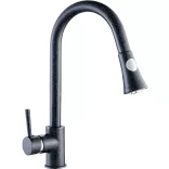 Laveo DARU Kihúzható zuhanyváltós csaptelep, szemcsés fekete