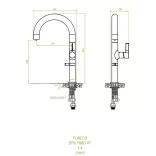 LAVEO PURECO zuhanyváltós matt fekete csaptelep víztisztító csatlakozással