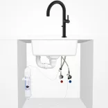 LAVEO PURECO zuhanyváltós matt fekete csaptelep víztisztító csatlakozással