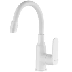 LAVEO DIMA rugalmas tömlős mosdócsap, fehér
