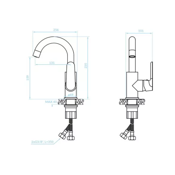 LAVEO DIMA álló mosdócsap, fehér