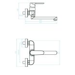 LAVEO DIMA falra szerelhető mosdócsap, fehér