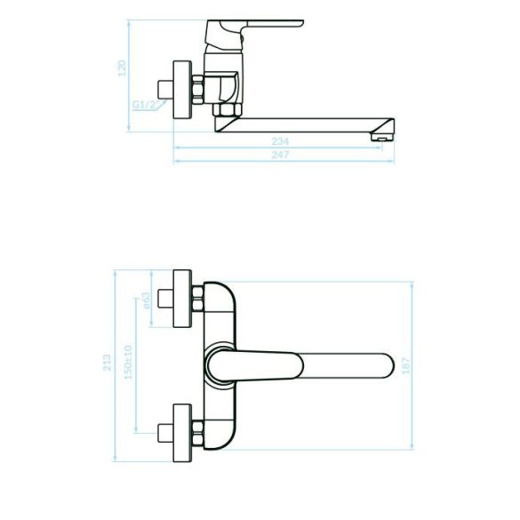 LAVEO DIMA falra szerelhető mosdócsap, fehér