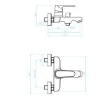LAVEO DIMA kádcsap zuhanyszett nélkül, fekete
