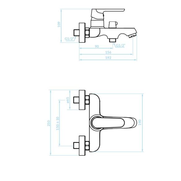 LAVEO DIMA kádcsap zuhanyszett nélkül, fekete