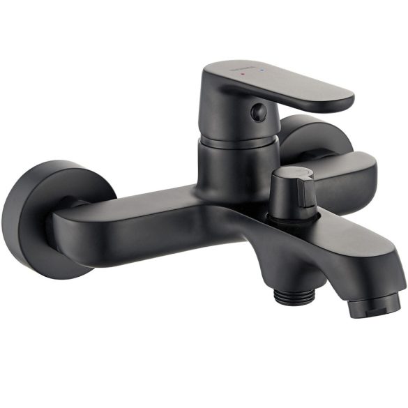 LAVEO DIMA kádcsap zuhanyszett nélkül, fekete