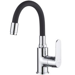 LAVEO DIMA rugalmas mosdócsap, fekete/króm