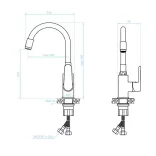 LAVEO DIMA rugalmas tömlős mosdócsap, fekete