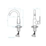 LAVEO DIMA álló mosdócsap, fekete