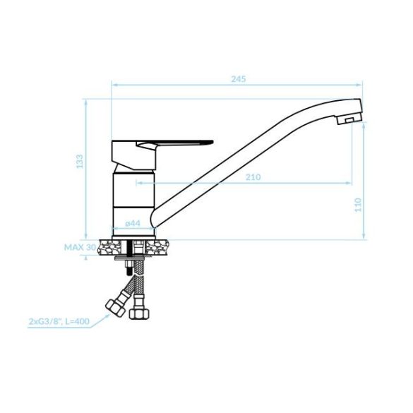 LAVEO FRESNO álló csaptelep, króm K.