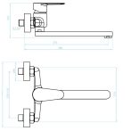 LAVEO FRESNO fali csaptelep, króm K.
