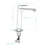 LAVEO GAVA magas mosdócsap magas pop-up leeresztővel, fekete