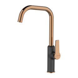   LAVEO ALANIS álló csaptelep, matt fekete / rose gold L alak.K.