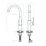 LAVEO ALANIS álló csaptelep, arany íves K.