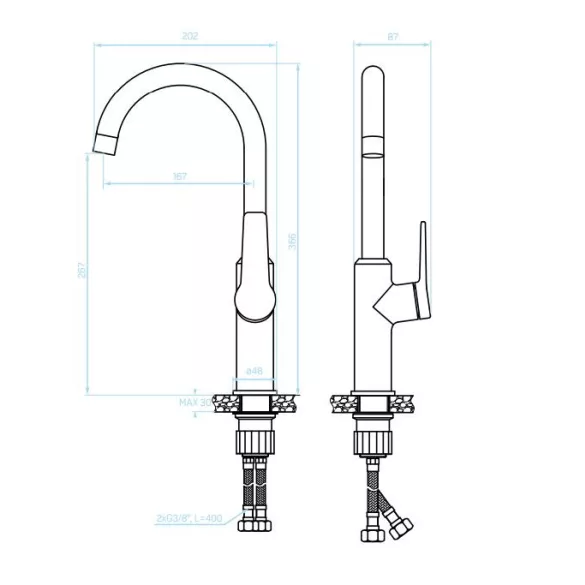 LAVEO ALANIS álló csaptelep, arany íves K.